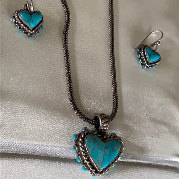 Navajo Turquoise Set Rare Stamped - Picture 5 of 16